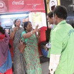 A conversation with a passenger that agrees that waste pickers are integral to our society. Photo credit: Chintan.