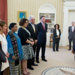 Nohra Padilla and other Goldman Environmental Prize winners meet President Barack Obama at the White House. Photo credit: Goldman Prize.