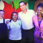 CooperLimpa cooperative and the Nolwazi Cobbinah of South Africa with Diadema Mayor Lauro Michels. Photo credit; WIEGO.