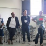 Discussões em grupo durante a oficina de gênero / Group discussions during the gender workshop