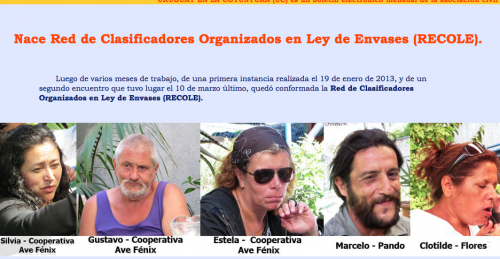 Uruguay's RECOLE - a waste pickers' cooperative formed around the national packaging law. Credit: RECOLE. 