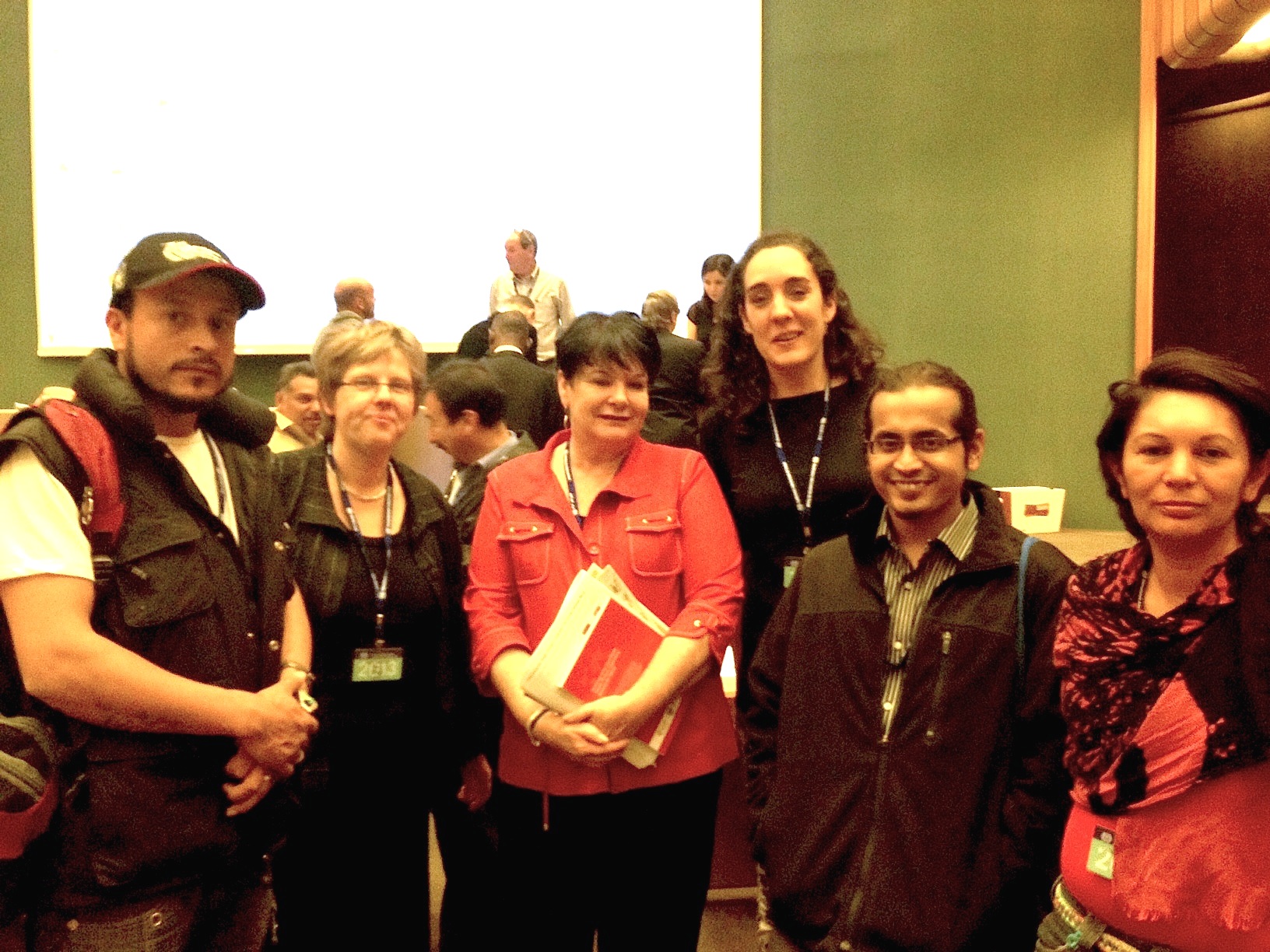 The waste pickers delegation with Sharan Burrow, general secretary of the International Trade Union Confederation (ITUC). Photo: Justina Pena-Pan.