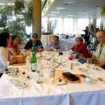 David Boys of Public Services International meeting with the delegation. Photo: Karin Pape