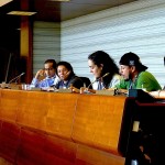 The waste pickers' delegation presenting at the Nordic School's panel.Photo: Karin Pape