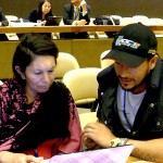 Preparing the speech to be delivered at the plenary. Photo: Lucia Fernandez.