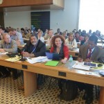 The table of the Sustainable Development Workers' Committee. Pierre La Liberté, Gerardo Martínez and Laura Martin . Photo: Lucia Fernandez.