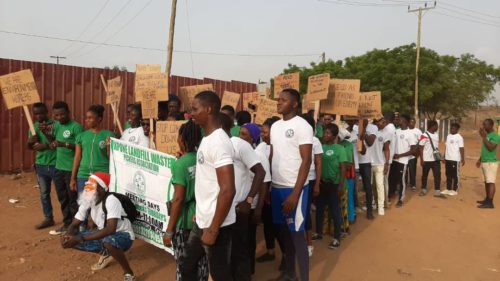 Kpone Landfill organization march, March 1st 2020, for Global Waste Pickers Day.