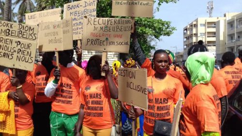 Bokk Diom (Senegal) silence March for global waste pickers' day on March 1st 2020.