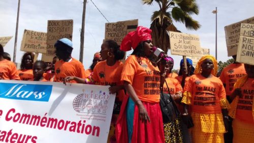 Bokk Diom silecne March for global waste pickers' day on March 1st 2020.