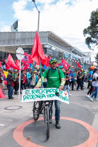 March 2nd, 2020 demonstration. Bogota, Colombia. Global Waste Pickers day.