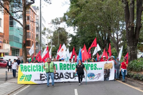 March 2nd, 2020 demonstration. Bogota, Colombia. Global Waste Pickers day.